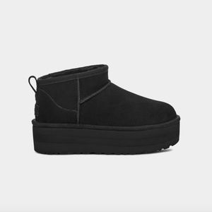 BRAND NEW UGG Ultra Mini Platform Black Suede Ankle Boots (black/size 7)
